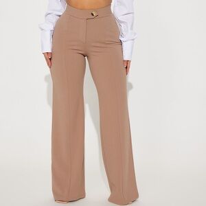 Fashion Nova Tan Wide Leg Pants